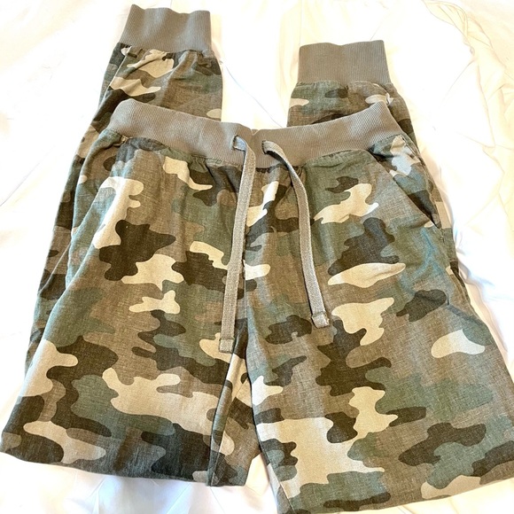 Lucky Brand Linen Blend Drawstring Waist Camo Joggers Size Small, Excellent! - Picture 2 of 6